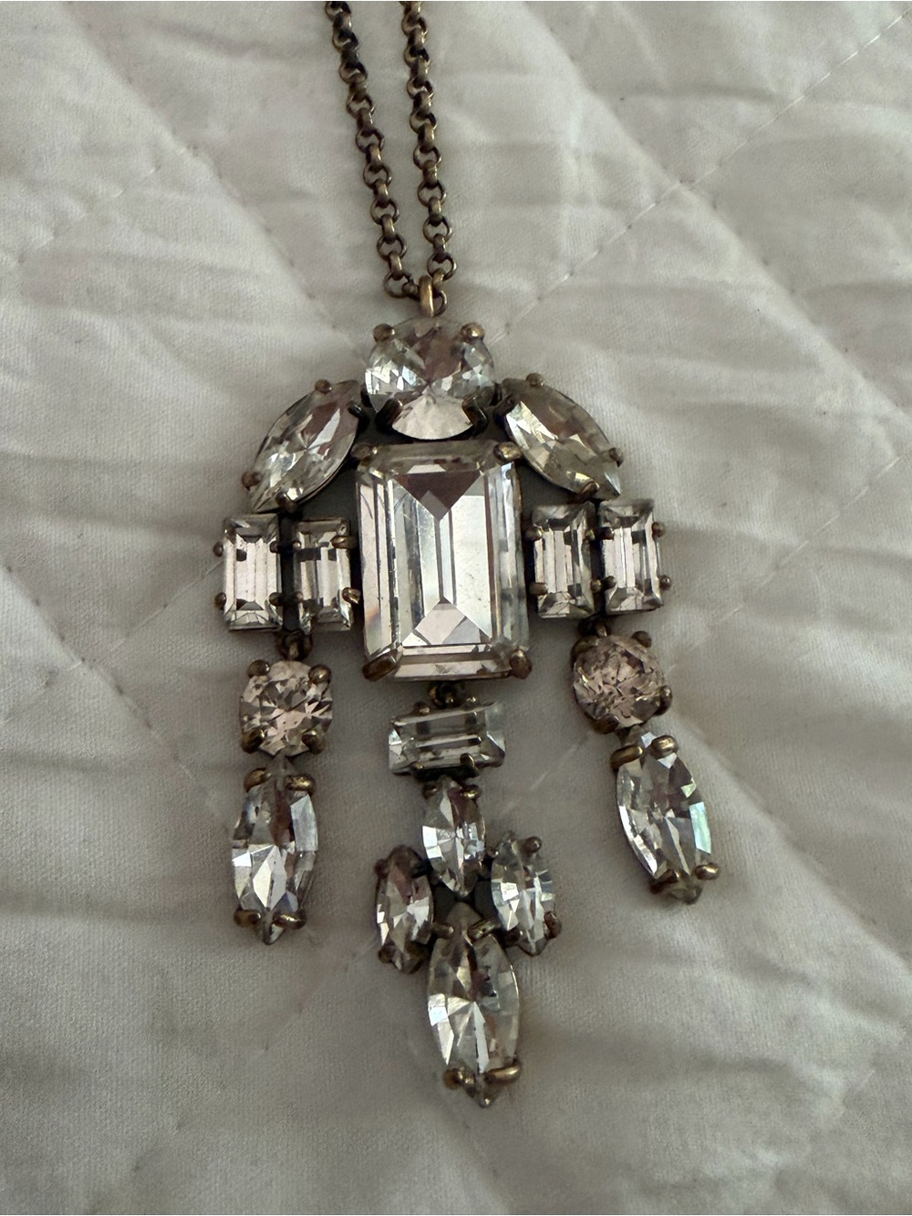 J. Crew Gold-Tone Clear Crystal Drop Necklace